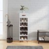 Botník bílý s vysokým leskem 30 x 35 x 105 cm kompozitní dřevo 829646