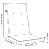Podušky na židli vysoké opěradlo 6 ks černé 120x50x3 cm textil 314111