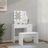 Toaletní stolek sada s LED bílý kompozitní dřevo 3114115