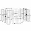 28panelová ohrádka pro zvířata s dvířky černá 35 x 35 cm ocel 3114038