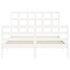 Rám postele s čelem bílý Small Double masivní dřevo 3193957