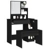 Set toaletního stolku černý 86,5 x 35 x 136 cm 3114148