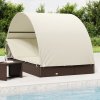 Lehátko s kulatou střechou pro 2 hnědé 211x112x140 cm polyratan 319653