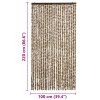 Závěs proti hmyzu béžový a hnědý 100 x 220 cm Chenille 325450