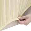 Strečový potah na čtyřmístnou pohovku krémový polyester žerzej 332947