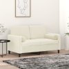Dekorační polštáře 2 ks krémové Ø 15 x 50 cm samet 349517