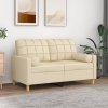 Dekorační polštáře 2 ks krémové Ø 15 x 50 cm textil 349503