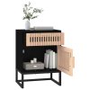 Noční stolky 2 ks černé 40x30x55,5 cm kompozitní dřevo a železo 352094