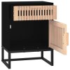 Noční stolky 2 ks černé 40x30x55,5 cm kompozitní dřevo a železo 352094