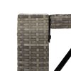 Barový stůl se skleněnou deskou šedý 145x80x110 cm polyratan 362598
