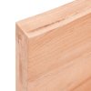 Nástěnná police hnědá 220x50x(2-6)cm ošetřený masivní dub 363737