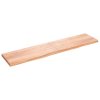 Nástěnná police hnědá 220x50x(2-6)cm ošetřený masivní dub 363737