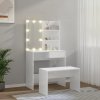 Toaletní stolek sada s LED bílý vysoký lesk kompozitní dřevo 3114111