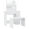 Toaletní stolek sada bílý s vysokým leskem 86,5 x 35 x 136 cm 3114151