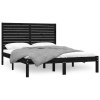 Rám postele černý masivní dřevo 150 x 200 cm King Size 3104617