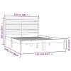Rám postele černý masivní dřevo 150 x 200 cm King Size 3104617