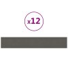 Nástěnné panely 12 ks tmavě šedé 90 x 15 cm samet 1,62 m² 343892