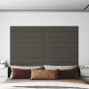 Nástěnné panely 12 ks tmavě šedé 90 x 15 cm samet 1,62 m² 343892