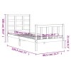 Rám postele s čelem bílý Small Single masivní dřevo 3192062