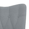 Houpací křeslo se stoličkou světle šedé textil 327622