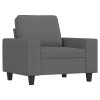 Křeslo tmavě šedé 60 cm textil 359376