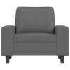 Křeslo tmavě šedé 60 cm textil 359376