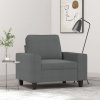 Křeslo tmavě šedé 60 cm textil 359376