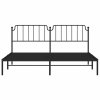 Kovový rám postele s čelem černý 193 x 203 cm 373893