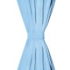 Mikrosaténové závěsy s poutky, 2 ks, 140x175 cm, tyrkysové 132219