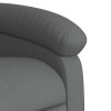 Zvedací masážní polohovací křeslo tmavě šedé textil 3203991