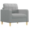 Křeslo světle šedé 60 cm textil 359075