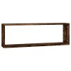 Nástěnné obdélníkové police 4 ks kouřový dub 80 x 15 x 26,5 cm 815916