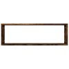 Nástěnné obdélníkové police 4 ks kouřový dub 80 x 15 x 26,5 cm 815916