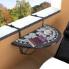 Závěsný stolek na balkon černý a bílý mozaika 41125
