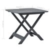 Skládací zahradní stůl antracitový 79 x 72 x 70 cm plast 48792