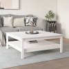 Konferenční stolek bílý 100 x 100 x 40 cm masivní borové dřevo 814295