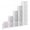 Dětská modulární skříň s 15 úložnými boxy bílá PP 340575