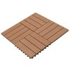 22 ks terasové dlaždice 30 x 30 cm 2 m² WPC hnědé 277796