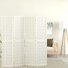 Skládací 4dílný paraván v japonském stylu 160 x 170 cm bílý 352088