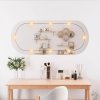 Nástěnné zrcadlo s LED osvětlením 45 x 100 cm sklo oválné 3189164