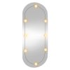 Nástěnné zrcadlo s LED osvětlením 45 x 100 cm sklo oválné 3189164