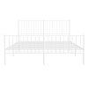 Kovový rám postele s hlavovým a nožním čelem bílý 160 x 200 cm 350952