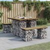 Zahradní lavice gabionový design 100 x 102 x 72 cm borové dřevo 834370