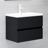 Skříňka pod umyvadlo černá 60 x 38,5 x 45 cm kompozitní dřevo 804738