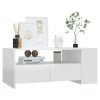 Konferenční stolek lesklý bílý 102x55x42 cm kompozitní dřevo 810923
