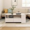 Konferenční stolek lesklý bílý 102x55x42 cm kompozitní dřevo 810923