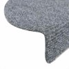 Schodové rohože samolepicí 5 ks 56 x 17 x 3 cm světle šedé půlkulaté 149680