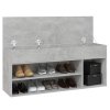 Lavice s botníkem betonově šedá 105x30x45 cm kompozitní dřevo 808760