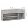 Lavice s botníkem betonově šedá 105x30x45 cm kompozitní dřevo 808760