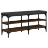 Lavice s botníkem hnědý dub 102 x 32 x 47 cm kompozitní dřevo 835166